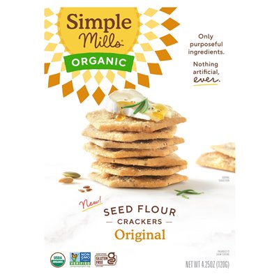 Simple Mills Organic Seed Crackers, Original, 4.25 oz (120 g)