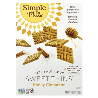 Simple Mills, Samen- und Nussmehl, Sweet Thins®, Honig-Zimt, 4,25 oz (120 g)