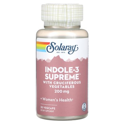 Solaray, Indole-3 Supreme, 200 mg, 30 Vegcaps