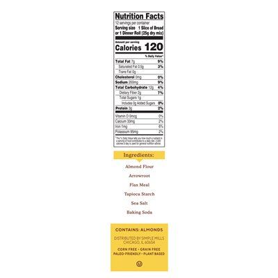 Simple Mills, Almond Flour Baking Mix, Artisan Bread, 10.4 oz (294 g) Simple Mills, Almond Flour Baking Mix, Artisan Bread, 10.4 oz (294 g)