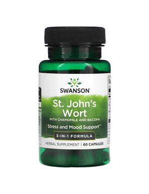 Swanson, Heiliger Johanniskraut mit Kamille und Bacopa, 60 Kapseln