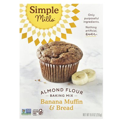Proste młyny, mieszanka pieczenia mąki migdałowej, muffin i chleb bananowy, 9 uncji (255 g)