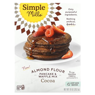 Simple Mills, Almond Flour Pancake & Waffle Mix, Cocoa, 10 oz (283.5 g) Simple Mills, Almond Flour Pancake & Waffle Mix, Cocoa, 10 oz (283.5 g)