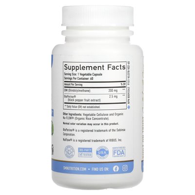 Smnutrition, DIM + Bioperine®, 200 mg, 60 capsules
