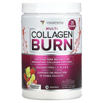 Vitauthority, Multi Kollagen Burn, Truskawkowo-Cytrynowy, 7,62 uncji (216 g) Vitauthority, Multi Kollagen Burn, Truskawkowo-Cytrynowy, 7,62 uncji (216 g)