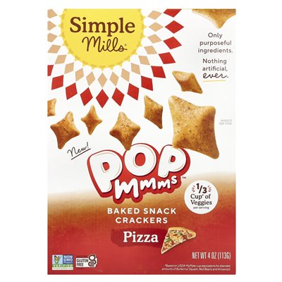 Simple Mills, MMM Pop, gebackene Snack-Cracker, Pizza, 4 oz (113 g)