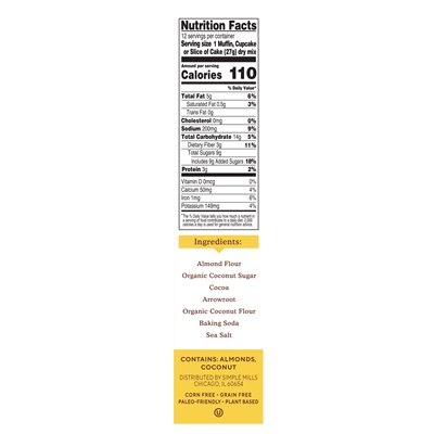 Simple Mills, Almond Flour Baking Mix, Chocolate Muffin & Cake, 11.2 oz (318 g)