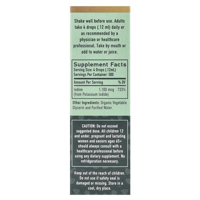 Smnutrition, organiczne powstające krople płynne jodu, bezsamolowe, 2 fl oz (60 ml)