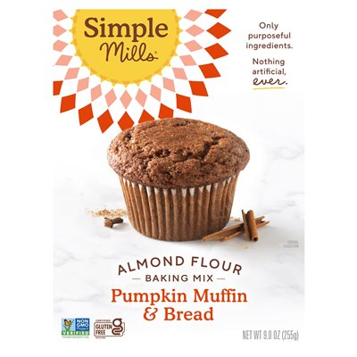 Simple Mills Almond Flour Baking Mix, Pumpkin Muffin and Bread, 9 oz (255 g) Simple Mills Almond Flour Baking Mix, Pumpkin Muffin and Bread, 9 oz (255 g)