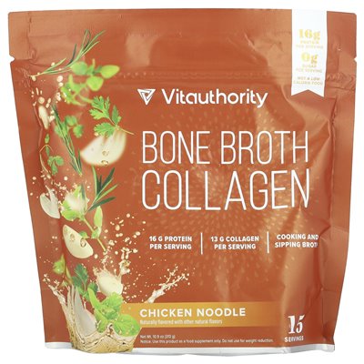Vitauthority, kolagen bulionu kości, makaron z kurczaka, 10,9 uncji (310 g)