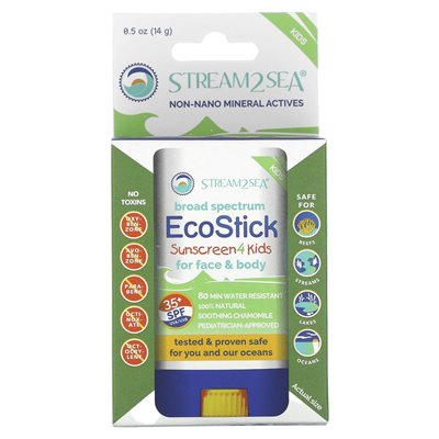 Stream2sea, Ecostick Sunscreen 4 Kids, SPF 35+, Fragrance Free, 0,5 uncji (16 g)