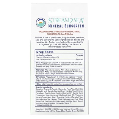 Stream2sea, Ecostick Sunscreen 4 Kids, SPF 35+, Fragrance Free, 0,5 uncji (16 g)
