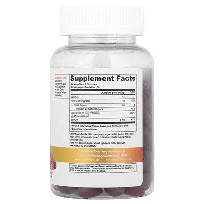 Vitauthority, witamina D3, Berry, 50 mcg (2000 IU), 60 gumzy (25 mcg na gumę) Vitauthority, witamina D3, Berry, 50 mcg (2000 IU), 60 gumzy (25 mcg na gumę)