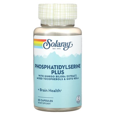 Solaray, Phosphatidylserin plus, 60 Kapseln