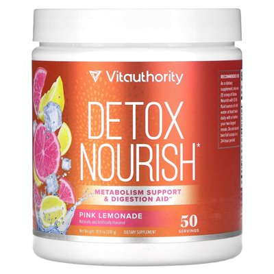Vitauthority, Detox Nourish, Pink Lemonade, 10,9 uncji (310 g) Vitauthority, Detox Nourish, Pink Lemonade, 10,9 uncji (310 g)