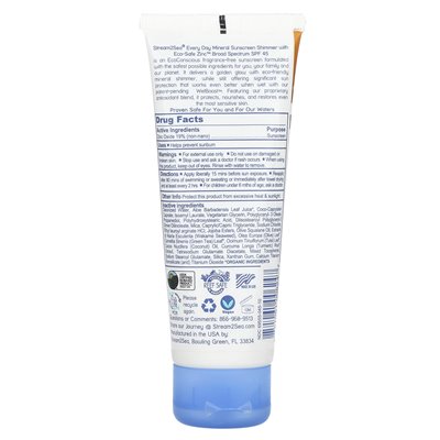 Stream2Sea, codziennie mineralny filtr przeciwsłoneczny, Shimmer, SPF 45, 2,5 fl oz (75 ml)
