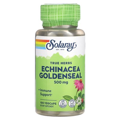 Solaray, True Herbs, Echinacea Gelbwurzel, 500 mg, 100 vegetarische Kapseln