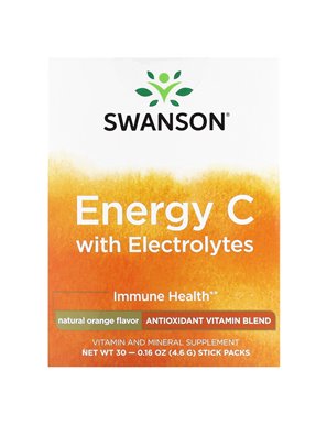 Swanson, Energy C with Electrolytes, Natural Orange , 30 Stick Packs, 0.16 oz (4.6 g) each Swanson, Energy C with Electrolytes, Natural Orange , 30 Stick Packs, 0.16 oz (4.6 g) each