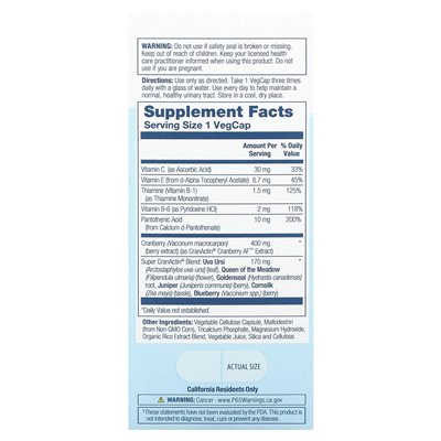 Solaray, Super Cranactin with Herbal Support Blend, 400mg, 60 Vegcaps
