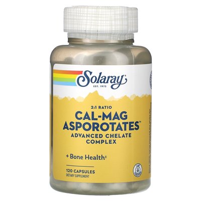 Solaray, 2:1 Asporotatan Cal-MAG, Advanced Chelate Complex, 120 Capsules