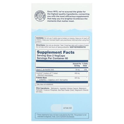 Solaray, Cranactin, Crandophilus, 400 mg, 120 vegetarische Kapseln (200 mg pro Kapsel)