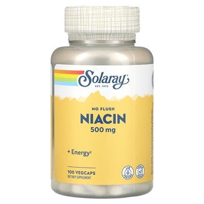 Solaray, No-Flush Niacin, 500 mg, 100 pflanzliche Kapseln