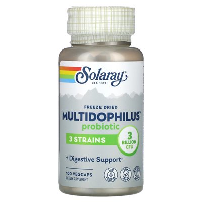 Solaray, Freeze Dried Multidophilus Probiotic, 3 Billion CFU, 100 VegCaps Solaray, Freeze Dried Multidophilus Probiotic, 3 Billion CFU, 100 VegCaps