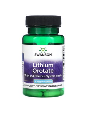 Swanson, Lithium Orotate, 5mg, 60 Vegetarian Capsules