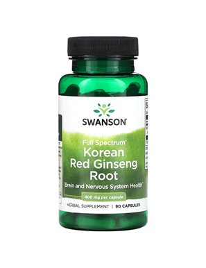 Swanson, Pełny Spektrum Koreańskiego Żeń-Szenia, 400 mg, 90 Kapsułek