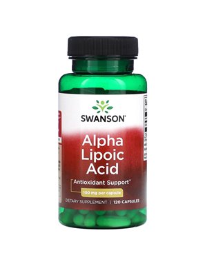 Swanson, Kwas alfa-liponowy, 100 mg, 120 Kapsułek