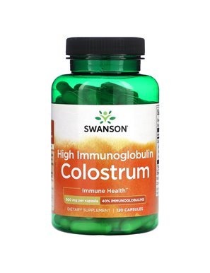 Swanson, Wysoki Immunoglobulin Colostrum, 500 mg, 120 Kapsułek