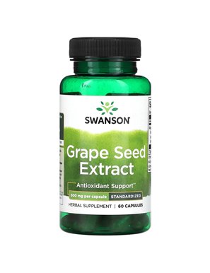 Swanson, Ekstrakt z nasion winogron, Standaryzowany, 500 mg, 60 Kapsułek