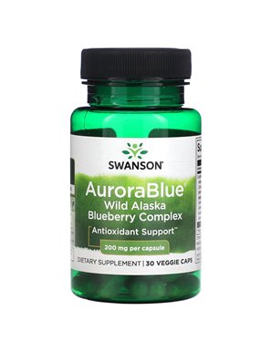 ule
 Swanson, AuroraBlue Wild Alaska Blueberry Complex, 200mg, 30 Vegan Capsules