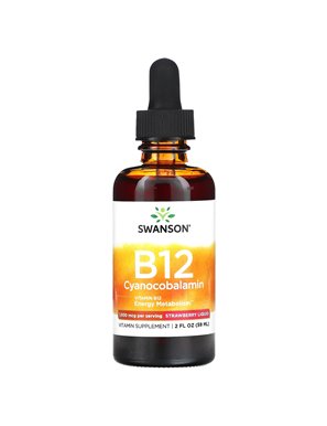 Swanson, B12 Cyanocobalamin, Liquid, Strawberry, 1000 mcg, 2 fl oz (59 ml) Swanson, B12 Cyanocobalamin, Liquid, Strawberry, 1000 mcg, 2 fl oz (59 ml)