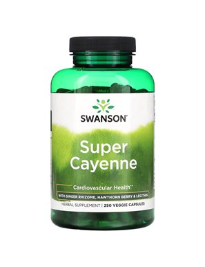 Swanson, Super Cayenne with Ginger, Hawthorn Berry and Lecithin, 250 Vegetarian Capsules