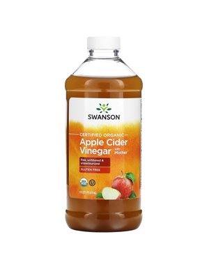 Swanson, Certyfikowany Organiczny Ocet Jabłkowy z Macierzą, 16 fl oz (473 ml)