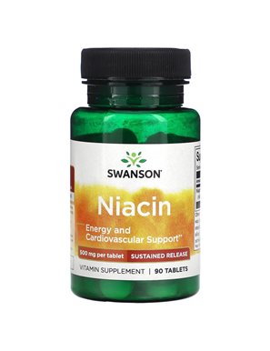 Swanson, Niacin, Sustained Release, 500mg, 90 Tablets Swanson, Niacin, Sustained Release, 500mg, 90 Tablets
