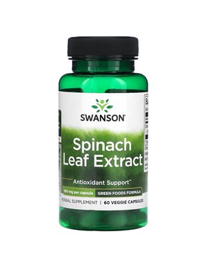 Swanson, Spinatblattextrakt, 650 mg, 60 vegetarische Kapseln Swanson, Spinatblattextrakt, 650 mg, 60 vegetarische Kapseln