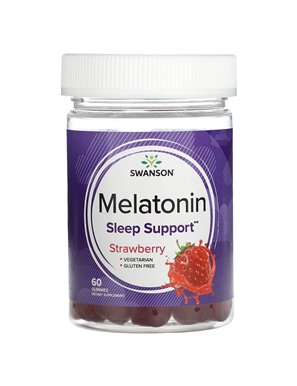 Swanson, Melatonina, Truskawkowa, 60 żelki Swanson, Melatonina, Truskawkowa, 60 żelki