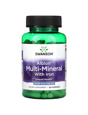 Swanson, Albion Multi-Mineral mit Eisen, 120 Kapseln Swanson, Albion Multi-Mineral mit Eisen, 120 Kapseln