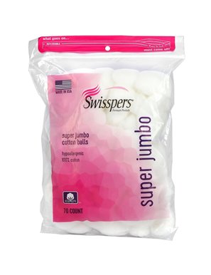 Swisspers, Super Jumbo Bawełniane Kuleczki, 70 sztuk