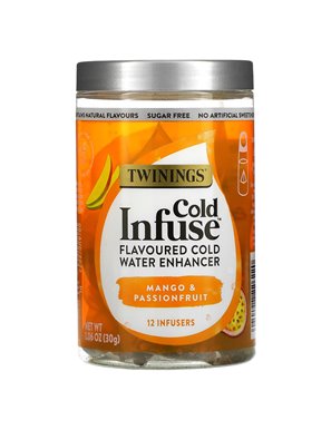 Twinings, Cold Infuse, aromatisierter Kaltwasser-Geschmacksverstärker, Mango & Passionsfrucht, 12 Aufgüsse, 1,06 oz (30 g) Twinings, Cold Infuse, aromatisierter Kaltwasser-Geschmacksverstärker, Mango & Passionsfrucht, 12 Aufgüsse, 1,06 oz (30 g)