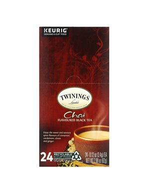 Twinings, Aromatyzowany Czarny Herbata, Chai, 24 K-Cupów, 0,12 uncji (3,4 g) Każdy Twinings, Aromatyzowany Czarny Herbata, Chai, 24 K-Cupów, 0,12 uncji (3,4 g) Każdy