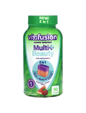 VitaFusion, Multi+ Beauty, Grapefruit + Lychee , 90 Gummies