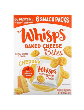 Whisps, Gebackene Käsehäppchen, Cheddar, 6 Snackpackungen, je 0,63 oz (18 g)