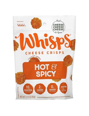 Whisps, Cheese Crisps, Hot & Spicy, 2.12 oz (60 g)