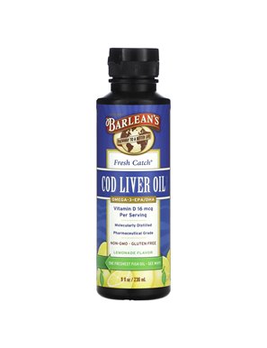 Barlean's, Świeża Ryba, Olej z Wątroby dorsza, Omega-3 EPA/DHA, Lemoniada, 8 fl oz (236 ml)