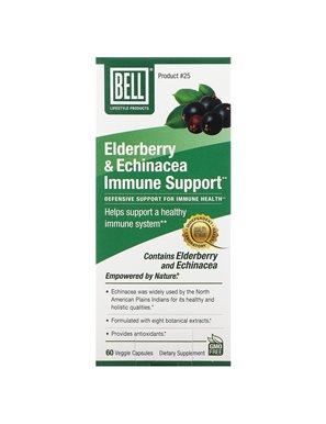 Bell Lifestyle, Elderberry & Echinacea, Immune Support , 60 Veggie Capsules Bell Lifestyle, Elderberry & Echinacea, Immune Support , 60 Veggie Capsules