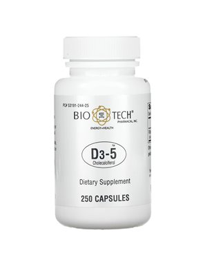 Bio Tech Pharmacal, Inc, D3-5 Cholecalciferol, 250 Capsules Bio Tech Pharmacal, Inc, D3-5 Cholecalciferol, 250 Capsules