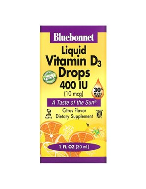 Bluebonnet Nutrition, flüssige Vitamin-D3-Kügelchen, Zitrus, 10 mcg (400 IE), 1 oz (30 ml) Bluebonnet Nutrition, flüssige Vitamin-D3-Kügelchen, Zitrus, 10 mcg (400 IE), 1 oz (30 ml)